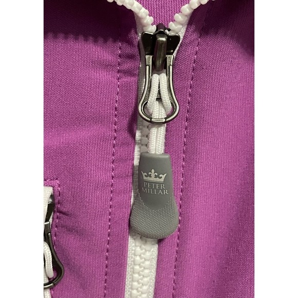 Peter Millar Windbreaker Jacket Purple Large Full-Zip Outdoors Golf Performace - Picture 10 of 10